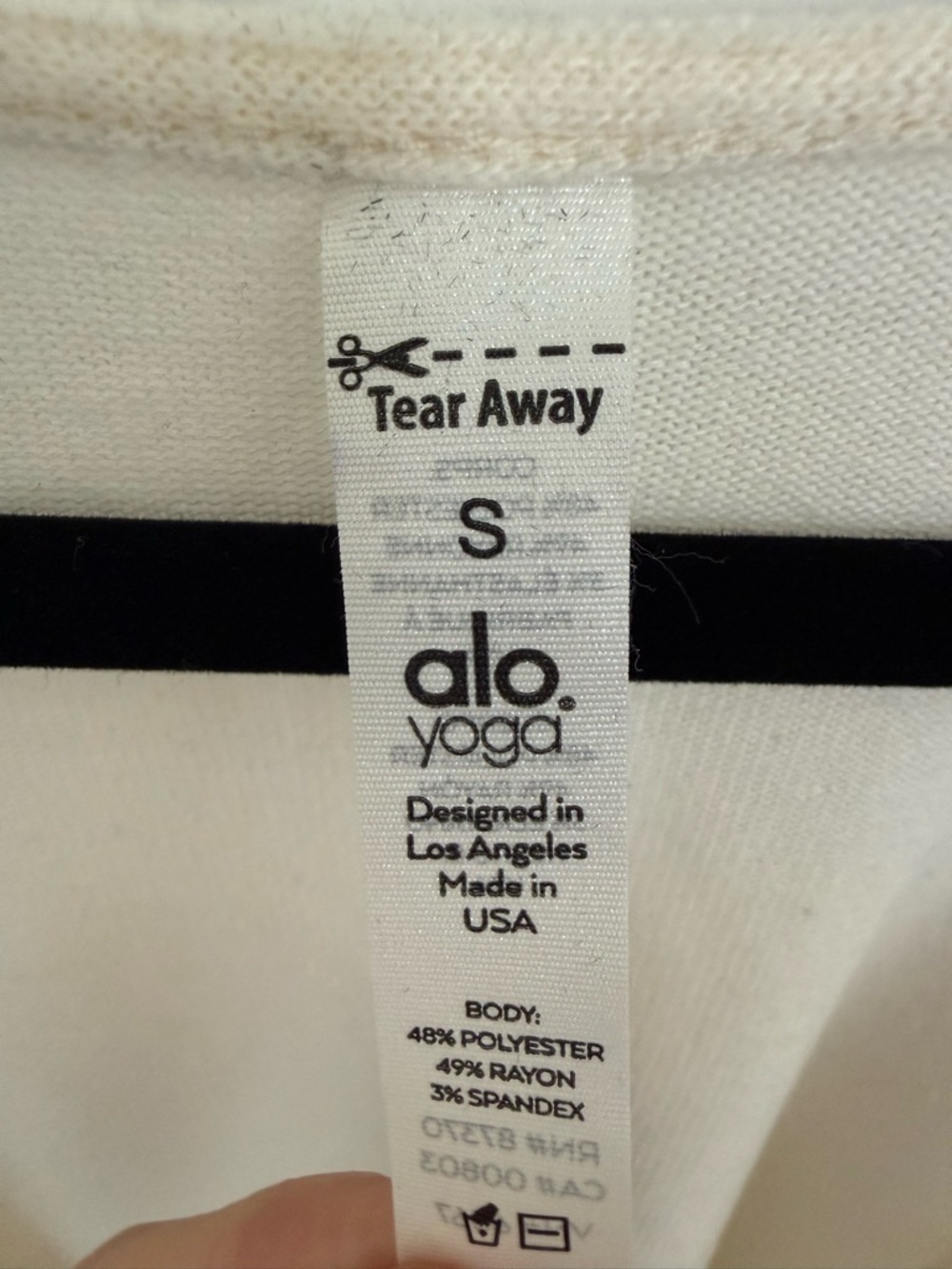 ALO Yoga Amelia Luxe Wrap-Front Long Sleeve Crop Top in Pristine Heather - Picture 6 of 6